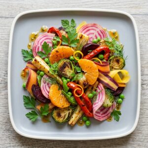 Assiette vibrante de fruits et légumes frais riches en vitamines et couleurs