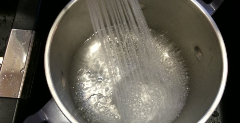 Remplis le fond de la cocotte-minute avec un peu d'eau